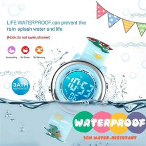 img 1 attached to Waterproof Silicone Boys' Watches: Cartoon Stopwatch and Wrist Watches