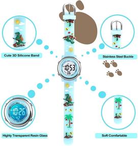 img 3 attached to Waterproof Silicone Boys' Watches: Cartoon Stopwatch and Wrist Watches