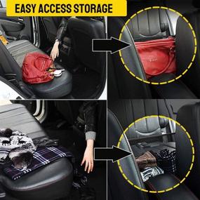 img 3 attached to QBUC Car Net Pocket Handbag Holder: Efficient Mesh Cargo Car Storage Bag for Handbags (Black)