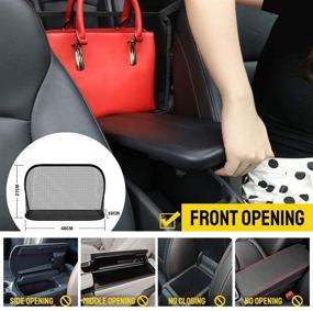img 2 attached to QBUC Car Net Pocket Handbag Holder: Efficient Mesh Cargo Car Storage Bag for Handbags (Black)