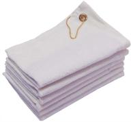 🏌️ georgiabags 6-pack terry velour golf towels, 11x18 fingertip sport towels with corner grommet & hook - white set of 6 logo