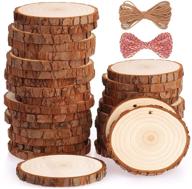 🌲 fuyit natural wood slices 30 pieces, 2.8-3.1 inches craft wood kit - unfinished, predrilled with hole - wooden circles tree slices for arts and crafts, christmas ornaments, diy crafts logo