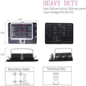 img 1 attached to 🚗 Versatile 6 Way Blade Fuse Box Holder with LED Warning Light for Automotive Car Boat Marine – Complete with Instruction Manual