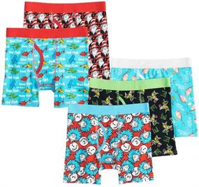img 2 attached to Colorful Fun with Dr. Seuss: Boys' 5-Pack Cat in the Hat Thing 1 2 Red Fish Blue Fish Underwear Boxer Briefs