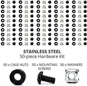 img 3 attached to DynaCable M6 16mm Industrial Strength 60-Pack: Cage Nuts, Screws, and Washers for Rack Mount Server Cabinet, Shelves, Routers - Zinc Plated, Rust-Free