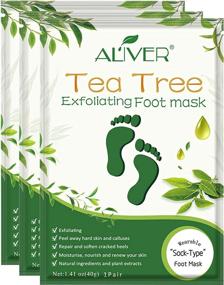 img 4 attached to 👣 Tea Tree Foot Mask Peeling Off Calluses Dead Skin Repair Rough Heels 3 Pack - Foot Peel Mask for Baby Soft Smooth Touch Feet - Men and Women