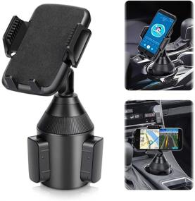 img 4 attached to Universal Upgraded Adjustable Gooseneck Car Cup Holder Phone Mount for Cell Phone iPhone 12/11 Pro Max/11/X/Xs/Xs Max/8/8Plus, Samsung, LG, Sony