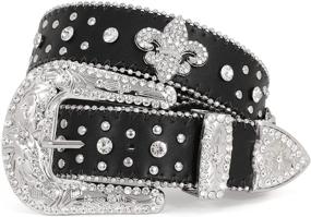 img 4 attached to 💎 Sparkle in Style: Rhinestone-Studded JASGOOD Western Leather Women's Accessories