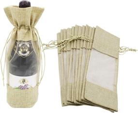 img 4 attached to Wisonique Burlap Wine Bags - Premium 12 Pcs Gift Bag Set for Weddings, Parties, and Holidays