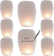 🏮 20 pack white sky lanterns: must-have chinese prop for summer beach visits. flying lanterns enhance outdoor activities with ultimate fun. biodegradable floating lanterns for an environmentally friendly experience. логотип