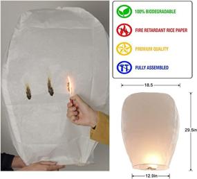 img 2 attached to 🏮 20 Pack White Sky Lanterns: Must-Have Chinese Prop for Summer Beach Visits. Flying Lanterns Enhance Outdoor Activities with Ultimate Fun. Biodegradable Floating Lanterns for an Environmentally Friendly Experience.