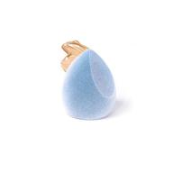 💙 enhanced microfiber velvet makeup sponge for flawless application of foundations, powders, and creams - latex-free, dual layer technology - tear drop cosmetic tool (1pcsblue) logo