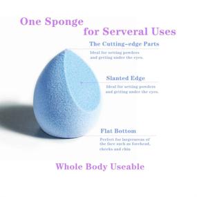 img 3 attached to 💙 Enhanced Microfiber Velvet Makeup Sponge for Flawless Application of Foundations, Powders, and Creams - Latex-Free, Dual Layer Technology - Tear Drop Cosmetic Tool (1PcsBlue)