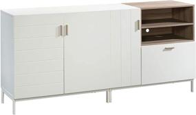 img 4 attached to 📺 Sauder Anda Norr Credenza, White Finish - Ideal for 60-Inch TVs