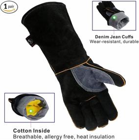 img 2 attached to 🧤 KIM YUAN Resistant Stitching Gloves: Superior Quality in Black Grey