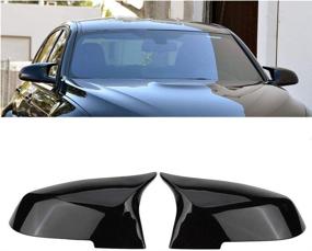 img 4 attached to 🚪 Glossy Black Door Mirror Covers for BMW F20 F22 F23 F30 F31 F32 F33 F36 F87 M2 X1 E84 - Replacement Side Mirror Caps in Gloss Black