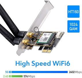 img 2 attached to 📶 Cudy WE3000 AX 3000Mbps PCIE WiFi 6 Card, Bluetooth 5.0, AX200 Module, 2402Mbps+574Mbps WiFi 6 Speed, Bluetooth 5.0/4.2/4.0, 802.11ax/ac/a/b/g/n, Windows 10 64-bit Compatible