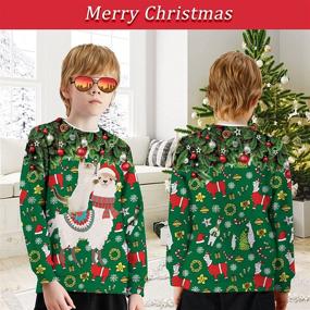 img 2 attached to 🎅 Funnycokid Christmas Sweatshirt Sunglasses Pullover Boys' Clothes in Fashionable Hoodies & Sweatshirts