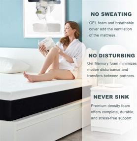 img 1 attached to 🛏️ Molblly 10 Inch Full Size Cooling-Gel Memory Foam Mattress: Superior Support and Pressure Relief with Breathable Fabric Cover - Medium Firm