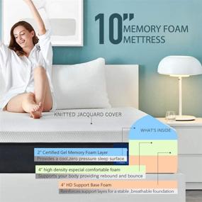 img 3 attached to 🛏️ Molblly 10 Inch Full Size Cooling-Gel Memory Foam Mattress: Superior Support and Pressure Relief with Breathable Fabric Cover - Medium Firm