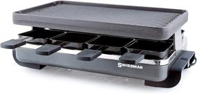 img 1 attached to 🔥 Swissmar Classic Raclette with Reversible Cast Iron Grill Plate and Crepe Top - Serves 8, Black