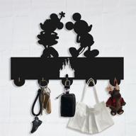 mickey door hooks - disney mickey mouse cartoon animation coat hooks - key holder and key hanger for wall, entryway, and living room - unique gift - 5 hooks - holds up to 20lb (max) логотип