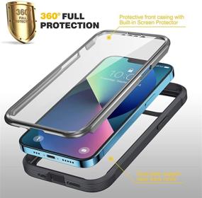 img 3 attached to 📱 Diaclara iPhone 13 Case - Full Body Rugged Case | Built-in Touch Sensitive Anti-Scratch Screen Protector | Soft TPU Bumper Case for iPhone 13 6.1" (Black/Clear)