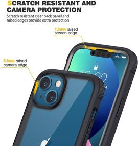 img 1 attached to 📱 Diaclara iPhone 13 Case - Full Body Rugged Case | Built-in Touch Sensitive Anti-Scratch Screen Protector | Soft TPU Bumper Case for iPhone 13 6.1" (Black/Clear)