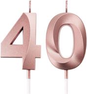 bbto 40th birthday candles cake numeral candles happy birthday cake topper decoration for birthday party wedding anniversary celebration supplies (rose gold) logo