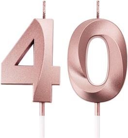 img 4 attached to BBTO 40Th Birthday Candles Cake Numeral Candles Happy Birthday Cake Topper Decoration For Birthday Party Wedding Anniversary Celebration Supplies (Rose Gold)