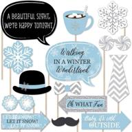 ❄️ winter wonderland snowflake holiday party and winter wedding photo booth props - 20 count by big dot of happiness logo