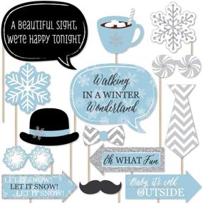 img 4 attached to ❄️ Winter Wonderland Snowflake Holiday Party and Winter Wedding Photo Booth Props - 20 Count by Big Dot of Happiness