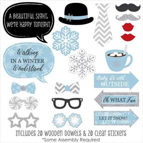 img 3 attached to ❄️ Winter Wonderland Snowflake Holiday Party and Winter Wedding Photo Booth Props - 20 Count by Big Dot of Happiness