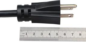 img 2 attached to 🔌 14 AWG 3 Prong Power Cord Replacement - 6 Feet, 15A SJTW, Temperature Resistant up to 105℃ - Tool Appliance Power Supply Cord (2 Meters, Black)