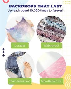 img 3 attached to 📷 Photography Backdrop Set with Bag - 6 + 1 Waterproof, Non-Reflective Backgrounds, 19x19” Boards for Flat Lays, Food, Product Shoots, Social Media, Video, TikTok - Durable and SEO-Friendly