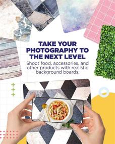 img 1 attached to 📷 Photography Backdrop Set with Bag - 6 + 1 Waterproof, Non-Reflective Backgrounds, 19x19” Boards for Flat Lays, Food, Product Shoots, Social Media, Video, TikTok - Durable and SEO-Friendly