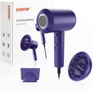 💇 1800w professional hair dryer with diffuser, poweraxis ionic blow dryer with comb for curly hair, salon-grade travel hairdryer for men, women, or home use logo