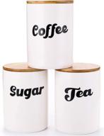 lawei set of 3 ceramic kitchen ☕ canisters: airtight storage solutions for coffee, sugar, and tea logo