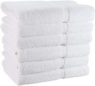 wealuxe small and lightweight cotton bath towels - 22x44 inch - 6 pack - white logo