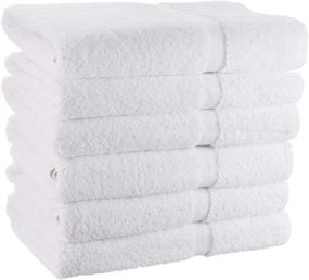 img 4 attached to Wealuxe Small and Lightweight Cotton Bath Towels - 22x44 Inch - 6 Pack - White