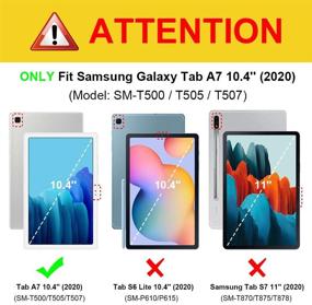 img 3 attached to Чехол Fintie противоударный для планшета Samsung Galaxy Tab A7 10.4 2020 года - темно-синий - Tuatara Rugged Unibody гибридная полная защита с подставкой и защитным экраном.