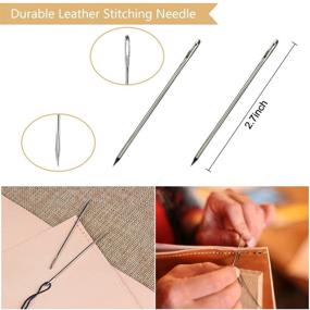 img 1 attached to 🧵 SIMPZIA Leather Craft Tool Kit: 20 Pieces with Needles, Awl, Thread, Thimble - Perfect for DIY Leather Upholstery, Carpets, Canvases & Sewing Projects