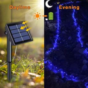 img 1 attached to 🎄 Solar Christmas Lights Outdoor Waterproof - 4 Pack 33ft 100 LED Solar Fairy Lights Blue - 8 Modes Silver Wire Solar Twinkle String Lights