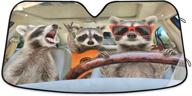 🦝 ultimate protection: raccoon driving car windshield sun shade - reflective uv ray protector & foldable car shield for trucks, suvs & cars logo