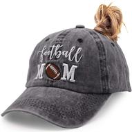 vintage washed distressed twill baseball cap for women - manmesh hatt baseball mom ponytail hat with messy bun option logo