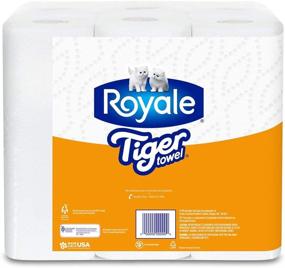 img 3 attached to 🐯 Royale Tiger Towel, Прочные бумажные полотенца 2-х слойные с 83 листами на рулон, удобные половинные листы - упаковка из 6 рулонов (1 упаковка)