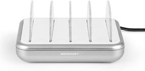 img 2 attached to 💡 Merkury Innovations 4.8 Amp 4-Port USB Charging Station: Fast Charge Docking Station for Multiple Devices - Multi Device Charger Organizer - Apple iPad, iPhone, Android Compatible (White/Silver)