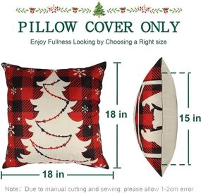 img 1 attached to 🎄 Set of 4 ReeQuo Christmas Throw Pillow Covers - 18x18 inch, Farmhouse Buffalo Plaid Holiday Pillow Cases for Sofa Couch, Christmas Home Outdoor Decorations