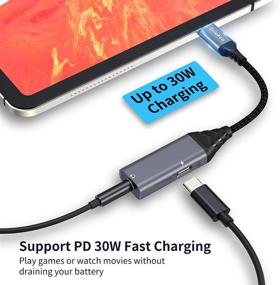 img 1 attached to 🎧 USB C to 3.5mm Audio Adapter: Sniokco 2-in-1 Headphone Adapter with Fast PD 30W Charging - Compatible with Samsung S21 S20, Note 20, Google Pixel 5/4/3XL
