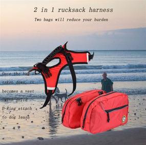 img 2 attached to 🐶 Smartelf Dog Saddlebag Backpack: Adjustable Hiking Gear + Hound Rucksack Carrier for Traveling, Walking, Camping - Medium to Large Breeds